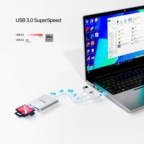 Unitek USB-C to Hafıza Kartı Okuyucu SD/CF/MICROSD (Y-9313D)