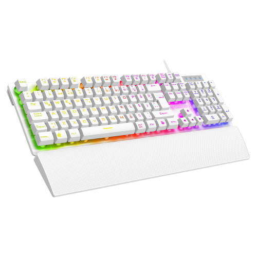 Rampage KM-RX7 Fortuna Beyaz Rainbow TR Q 8 Tuş 6400 DPI Klavye Mouse Set
