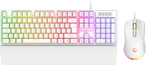 Rampage KM-RX7 Fortuna V2 Beyaz Rainbow TR Q 8 Tuş 12800 DPI Klavye Mouse Set - 40900