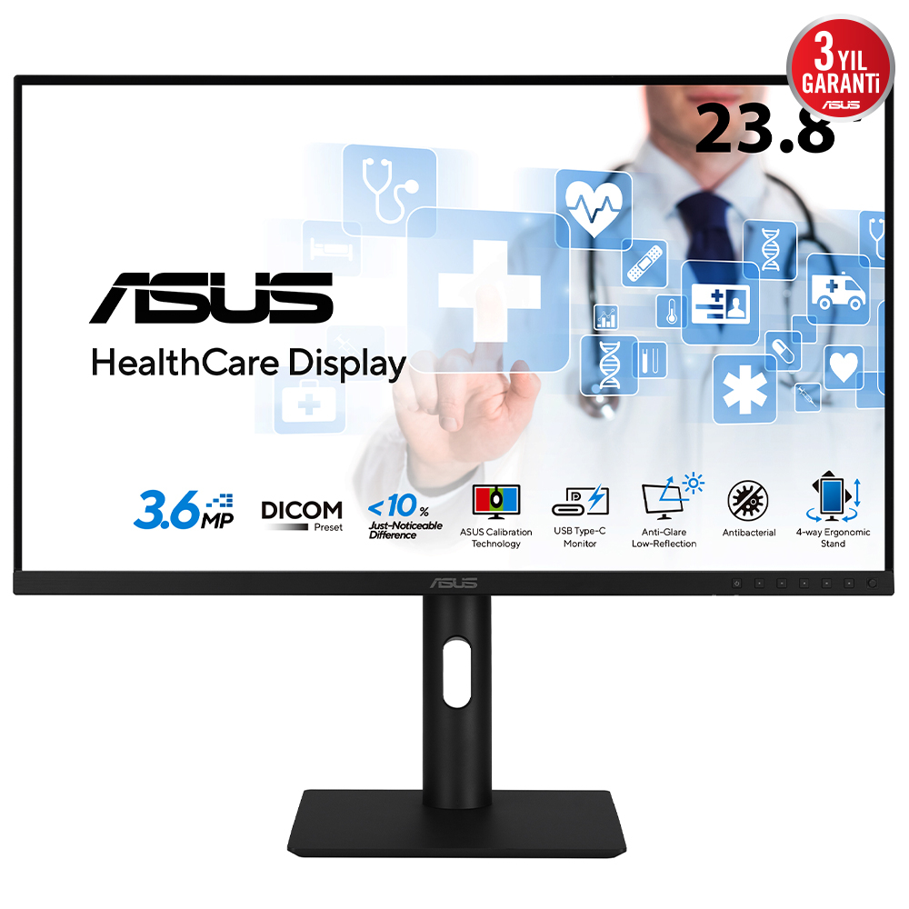 ASUS HA2441A 23.8″ 5ms 75Hz 2K QHD IPS HealthCare Monitör
