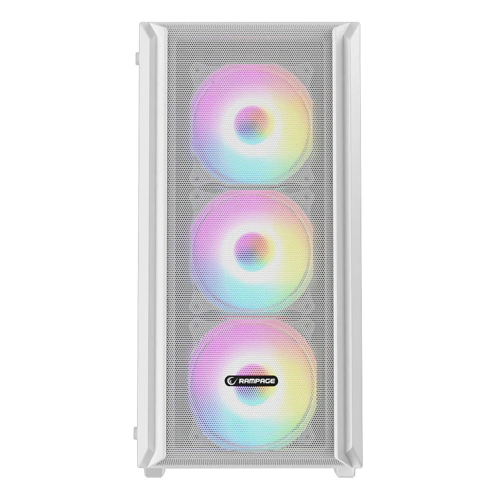 Rampage Beta Mesh 650W 80+ Beyaz Temperli Cam 4x120mm ARGB Fan ATX Mid-Tower Gaming (Oyuncu) Kasası