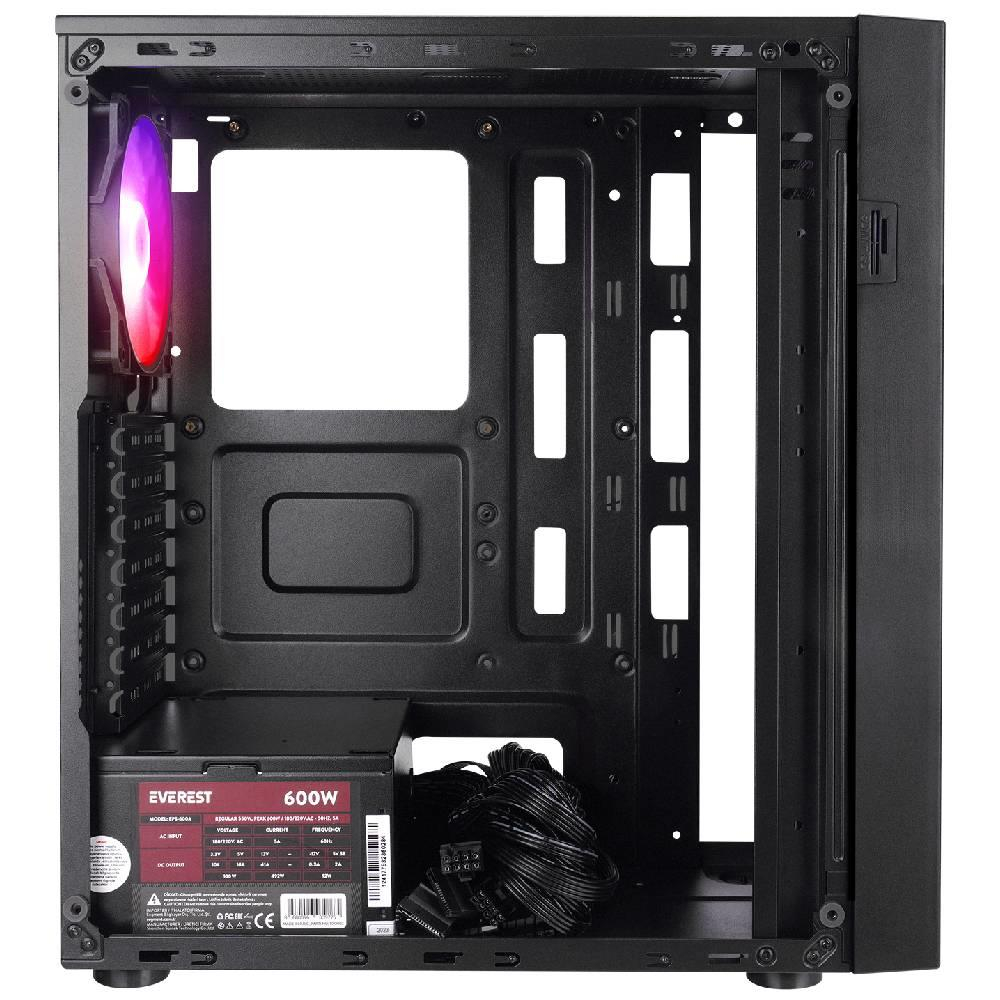 Everest Faced V5 Mesh 600W Siyah Temperli Cam 4x120mm Rainbow Fan ATX Mid-Tower Gaming (Oyuncu) Kasası