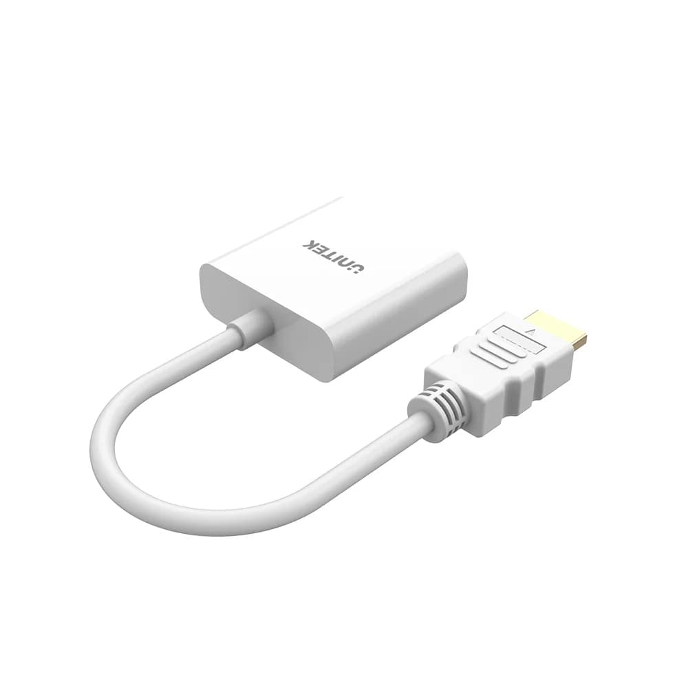 Unitek HDMI to VGA/3.5MM (Ses Destekli) Beyaz Dönüştürücü Kablo (Y-6333C01)