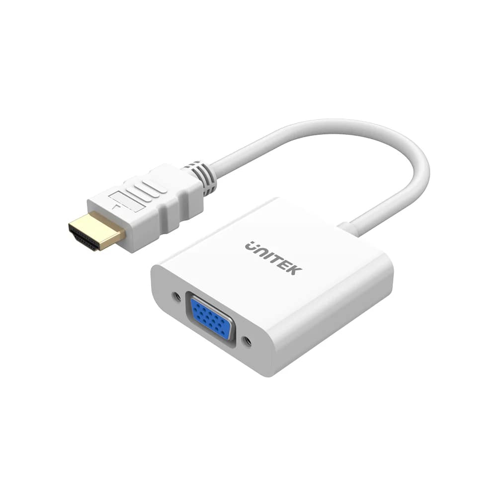 Unitek HDMI to VGA/3.5MM (Ses Destekli) Beyaz Dönüştürücü Kablo (Y-6333C01)