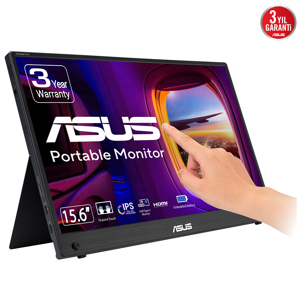ASUS ZenScreen Touch MB16AMTR 16″ 5ms 60Hz Full HD IPS Taşınabilir Dokunmatik Monitör
