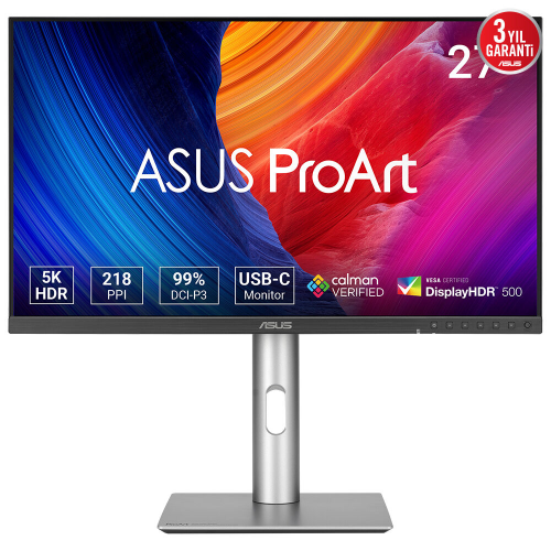 ASUS ProArt Display PA27JCV 27″ 5ms 60Hz VESA DisplayHDR 500 5K Ultra HD IPS Profesyonel Monitör