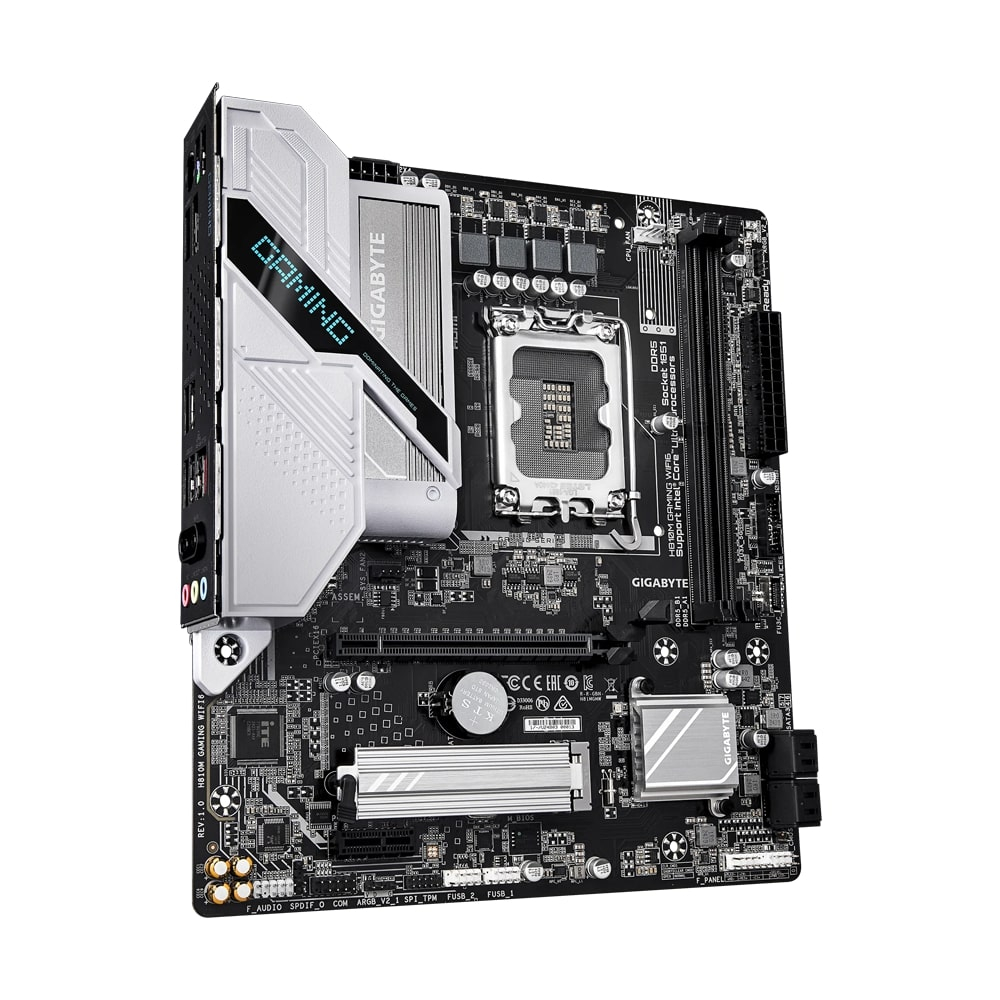 Gigabyte H810M GAMING WIFI6 Intel H810 Soket 1851 DDR5 6400MHz(OC) mATX Gaming (Oyuncu) Anakart