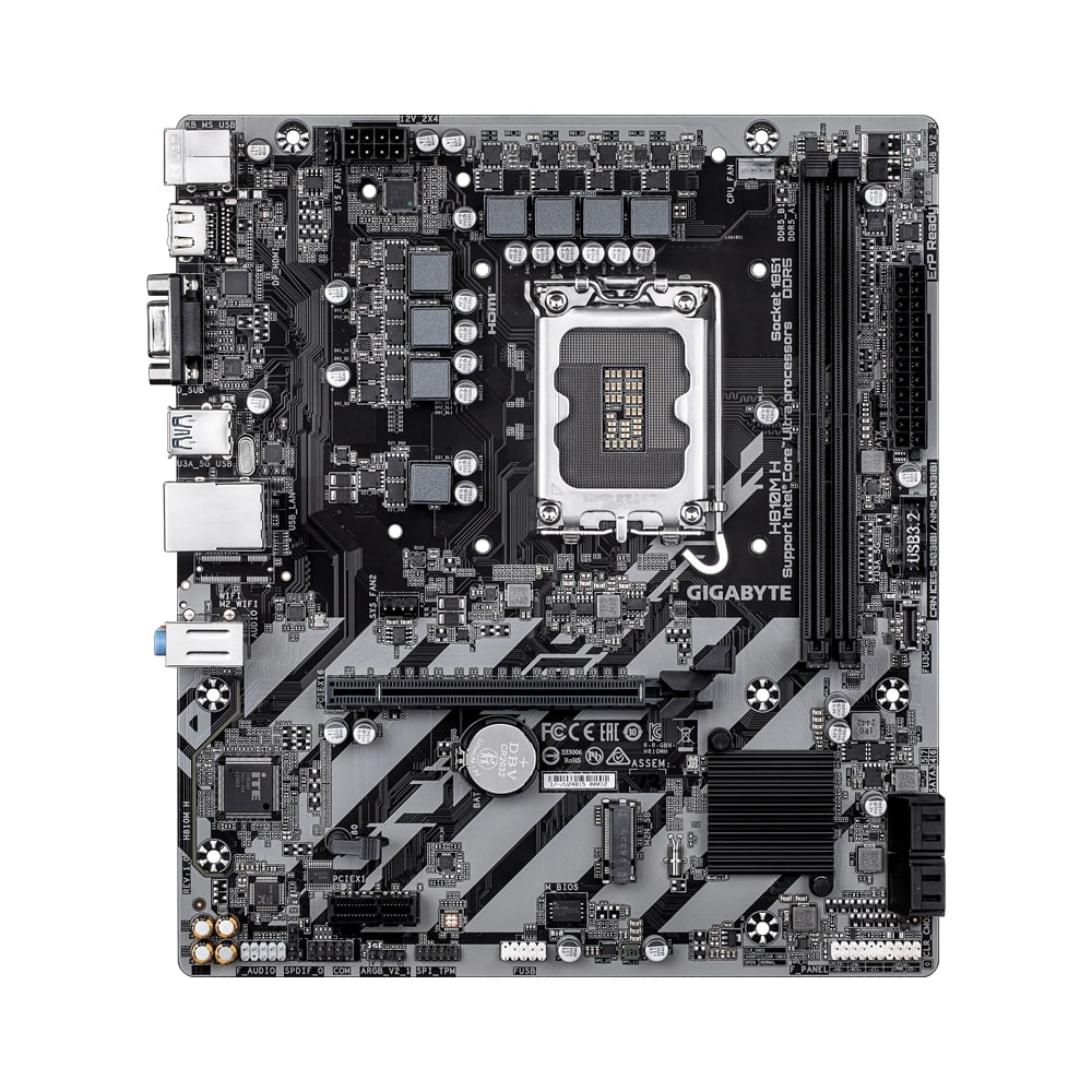 Gigabyte H810M-H Intel H810 Soket 1851 DDR5 6400MHz(OC) mATX Gaming (Oyuncu) Anakart