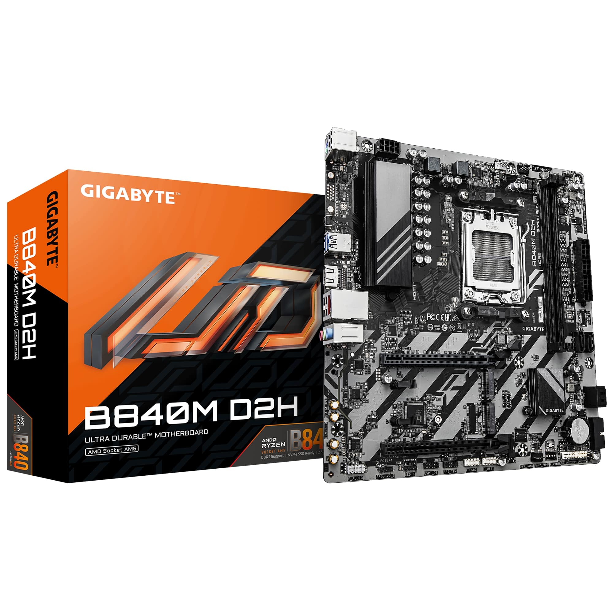 Gigabyte B840M D2H Soket AM5 DDR5 7600MHz (OC) mATX Gaming (Oyuncu) Anakart
