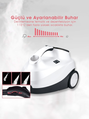 Pirantech CB-107C 2000 W Beyaz Buharlı Temizleyici
