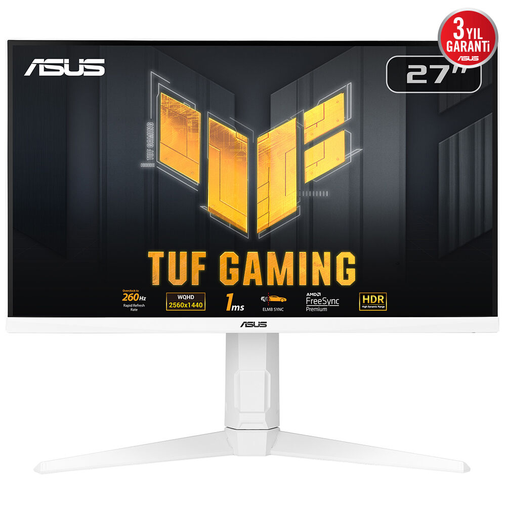 Asus TUF Gaming VG27AQML1A-W 27″ 260Hz 1ms GTG ELMB Sync 2K Ultra HD Fast IPS Gaming (Oyuncu) Monitör