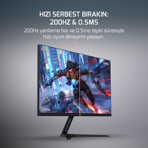 GamePower 24″ Bull T10 Flat IPS 200Hz 0.5ms FHD Gaming Monitör (Sıfır Ölü Piksel Garantili)