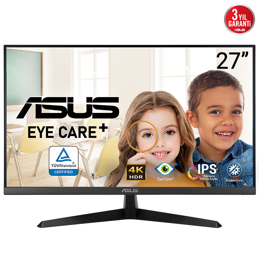 ASUS VY27UQ 27″ 5ms 60Hz Eye Care HDR-10 4K Ultra HD IPS Monitör
