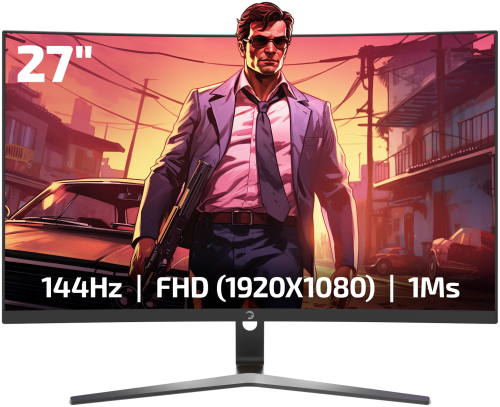 GamePower Vivid F20 27″ 1500R Curved RGB 144Hz 1ms FHD Va Panel 2x2W Speaker Gaming Monitör (Sıfır Ölü Piksel Garantili)