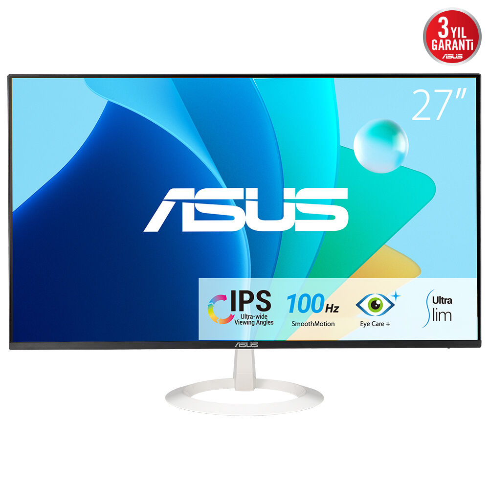 ASUS VZ27EHF-W 27″ 100Hz 1ms Adaptive-Sync Eye Care Full HD IPS Monitör