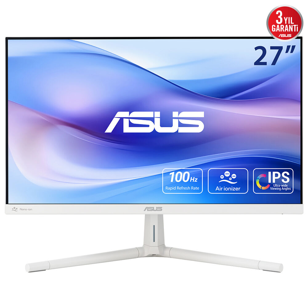 ASUS VU279HFI-W 27″ 100Hz 1ms Eye Care Hava İyonizeri Full HD IPS Monitör