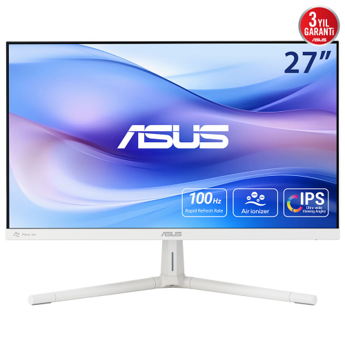 ASUS VU279HFI-W 27″ 100Hz 1ms Eye Care Hava İyonizeri Full HD IPS Monitör