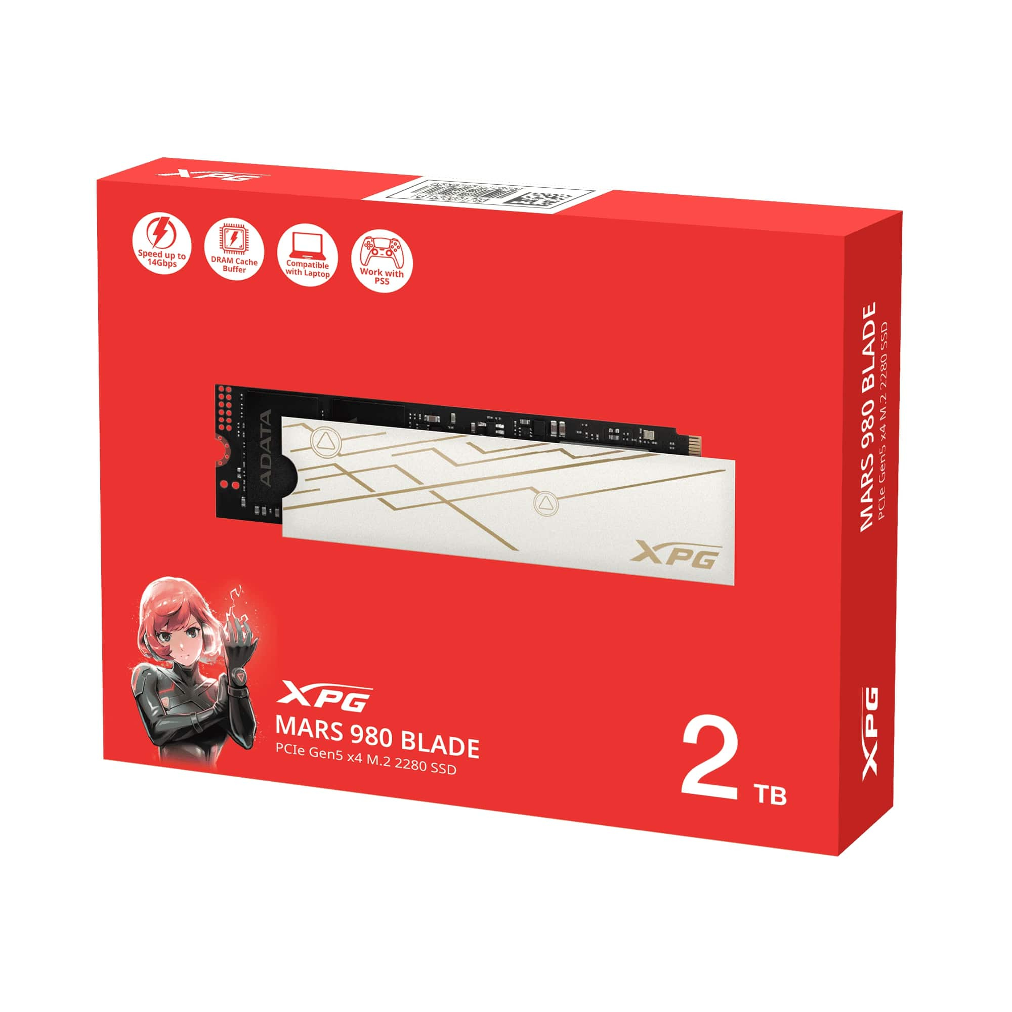 XPG Mars 980 Blade SMAR-980B-2TCS 2TB 14000/13000MB/s PCIe Gen5x4 M.2 SSD Disk