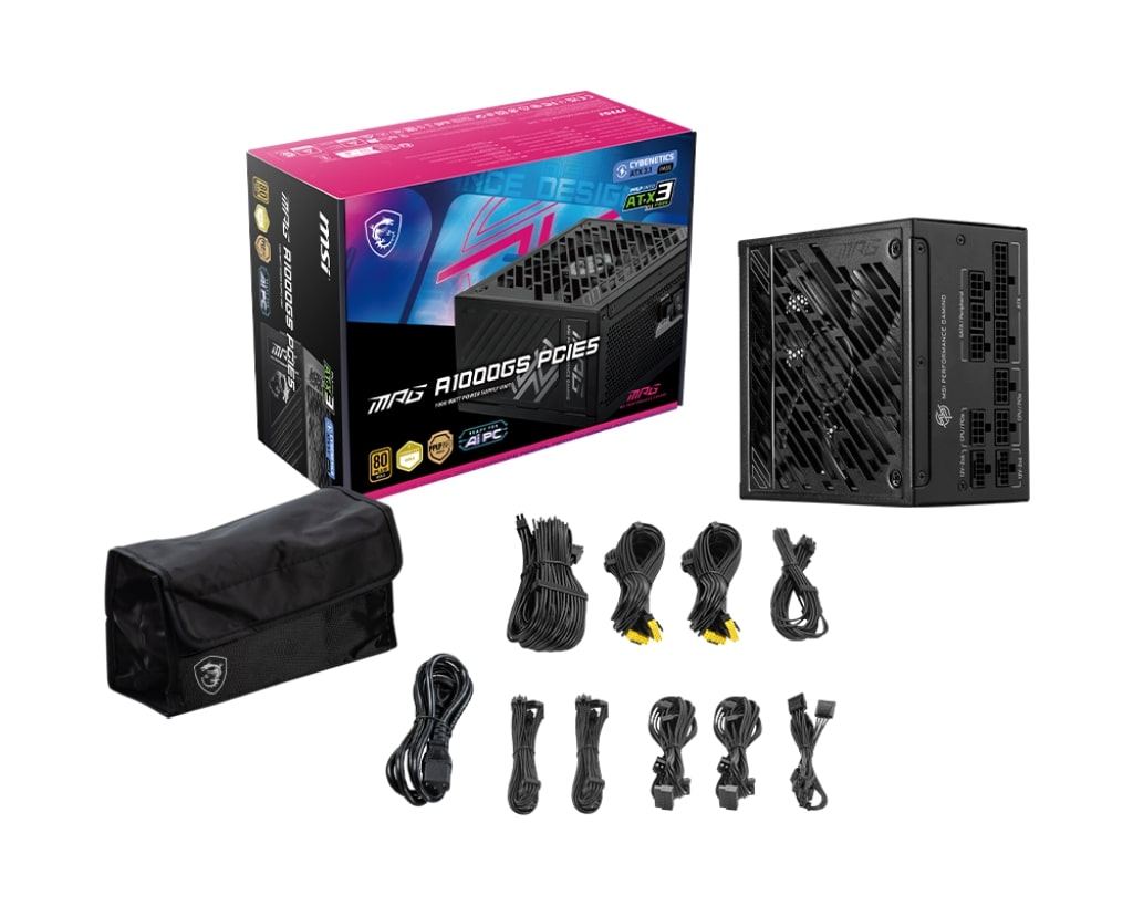 MSI MAG A1000GS PCIE5 1000W 80+ Gold Full Modüler Power Supply