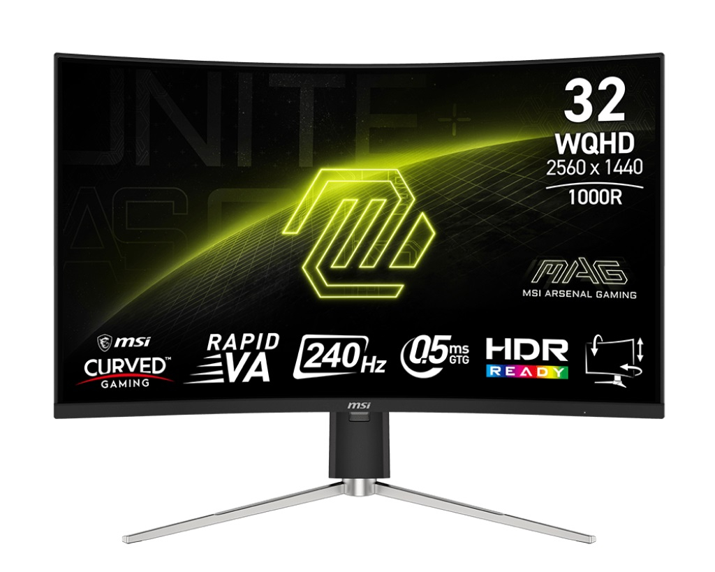 MSI MAG 325CQRXF E2 31.5″ 0.5ms 240Hz WQHD RAPID VA 1000R FreeSync Premium Curved Full HD Gaming (Oyuncu) Monitör