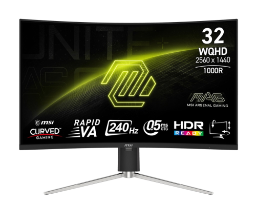 MSI MAG 325CQRXF E2 31.5″ 0.5ms 240Hz WQHD RAPID VA 1000R FreeSync Premium Curved Full HD Gaming (Oyuncu) Monitör