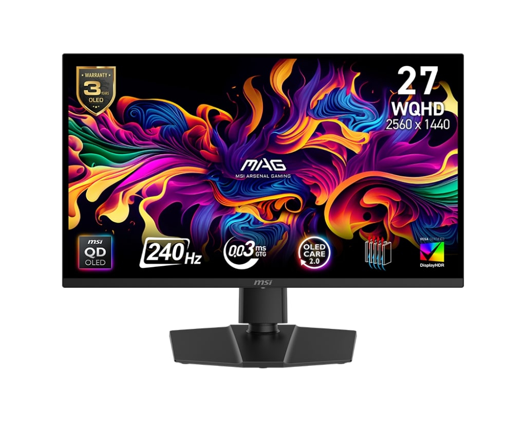 MSI MAG 271QP QD-OLED X24 26.5″ 0.03ms 240Hz WQHD Flat QD-OLED FreeSync Gaming (Oyuncu) Monitör