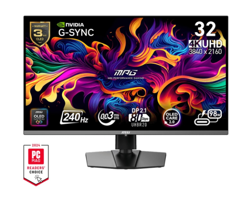 MSI MPG 322URX QD-OLED 31.5″ 0.03ms 240Hz UHD QD-OLED G-Sync Curved Gaming (Oyuncu) Monitör