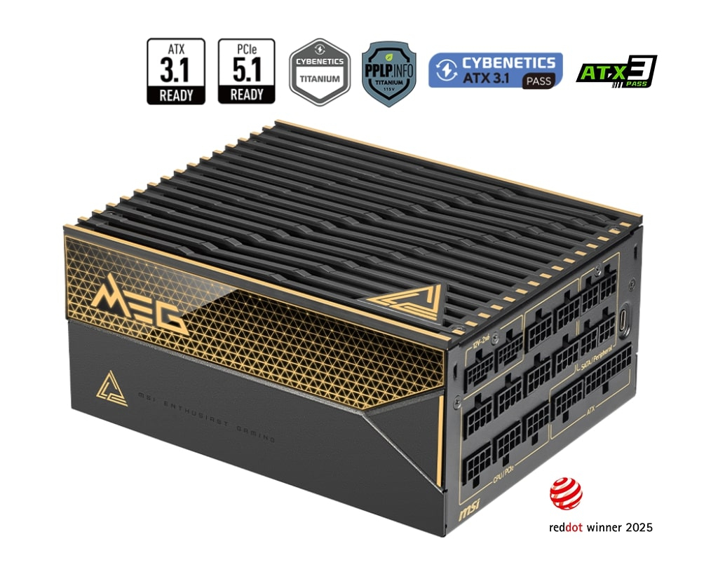 MSI MEG AI1600T PCIE5 1600W 80+ Titanyum Full Modüler Power Supply