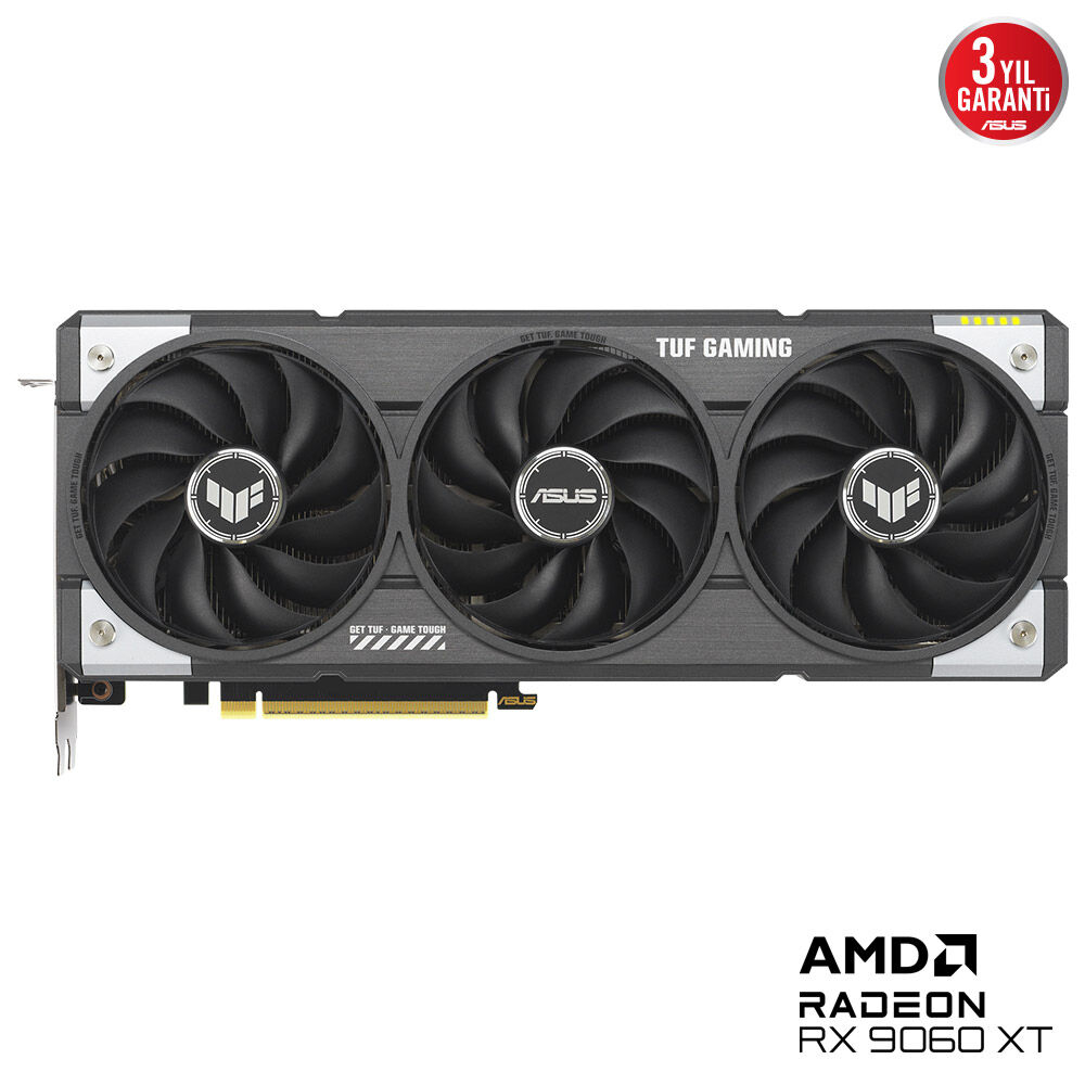 ASUS TUF Gaming AMD Radeon RX 9060XT 16GB TUF-RX9060XT-O16G-GAMING GDDR6 128Bit DX12 Gaming (Oyuncu) Ekran Kartı
