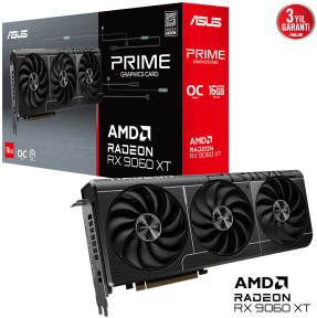ASUS Prime AMD Radeon RX 9060XT 16GB PRIME-RX9060XT-O16G-GAMING GDDR6 128Bit DX12 Gaming (Oyuncu) Ekran Kartı