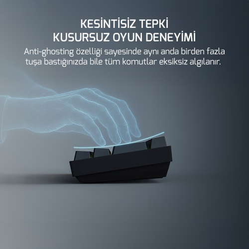 GamePower Lyra RGB 60M 62Tuş Siyah Mekanik Kablolu Blue Switch Klavye - 3 Yıl Garantili