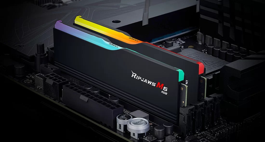 GSKILL Ripjaws M5 RGB 32 GB (2x16) 6000MHz CL36 DDR5 Gaming Ram (F5-6000J3636F16GX2-RM5RK)