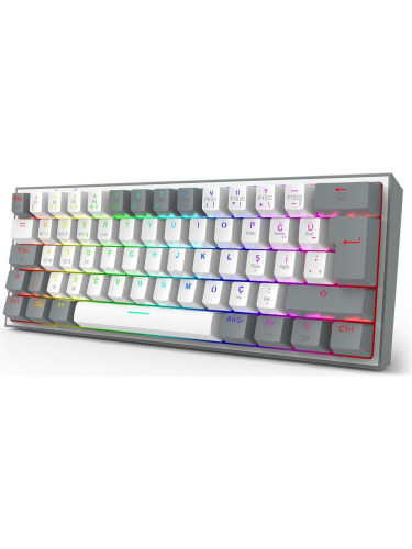 Redragon K616 Fizz Pro RGB Red Switch Kablosuz Beyaz Compact Gaming (Oyuncu) Klavye