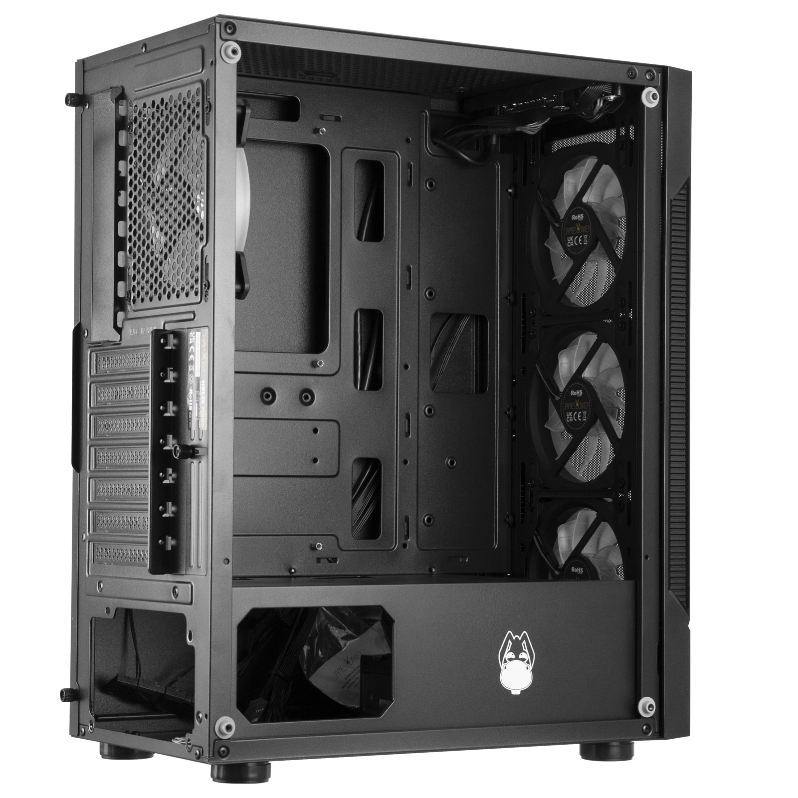 James Donkey Helix H800 4xRainbow Fan Temperli Cam 650W 80+ Bronze ATX Siyah Gaming (Oyuncu) Kasa