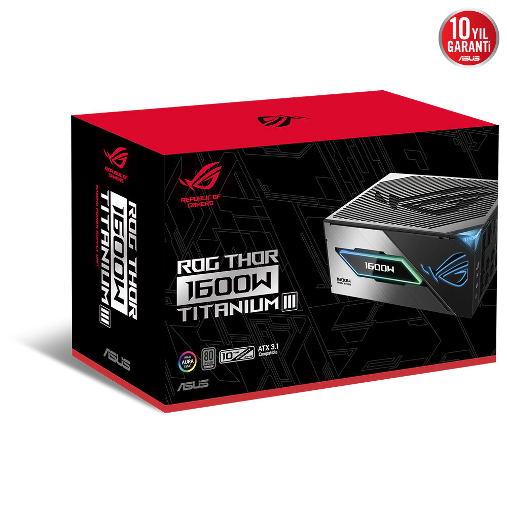 ASUS ROG-THOR-1600T3 1600W 80 Plus Titanium 135mm Full Modüler Gaming (Oyuncu) Power Supply