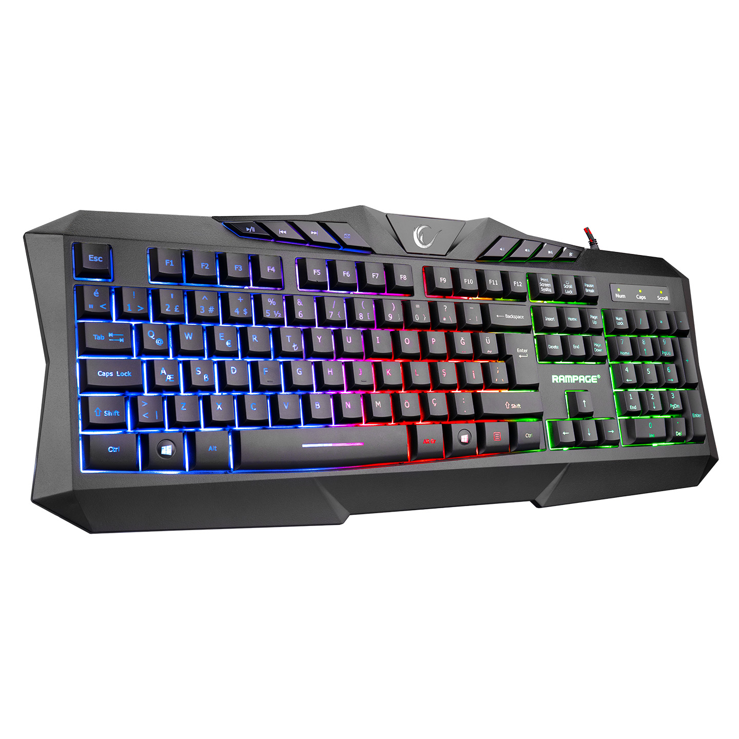 Rampage KM-404 ARGENTI Rainbow Aydınlatmalı Usb Gaming Combo Q Keyboard + RGB Headphone +6D,Led Mouse + Mousepad
