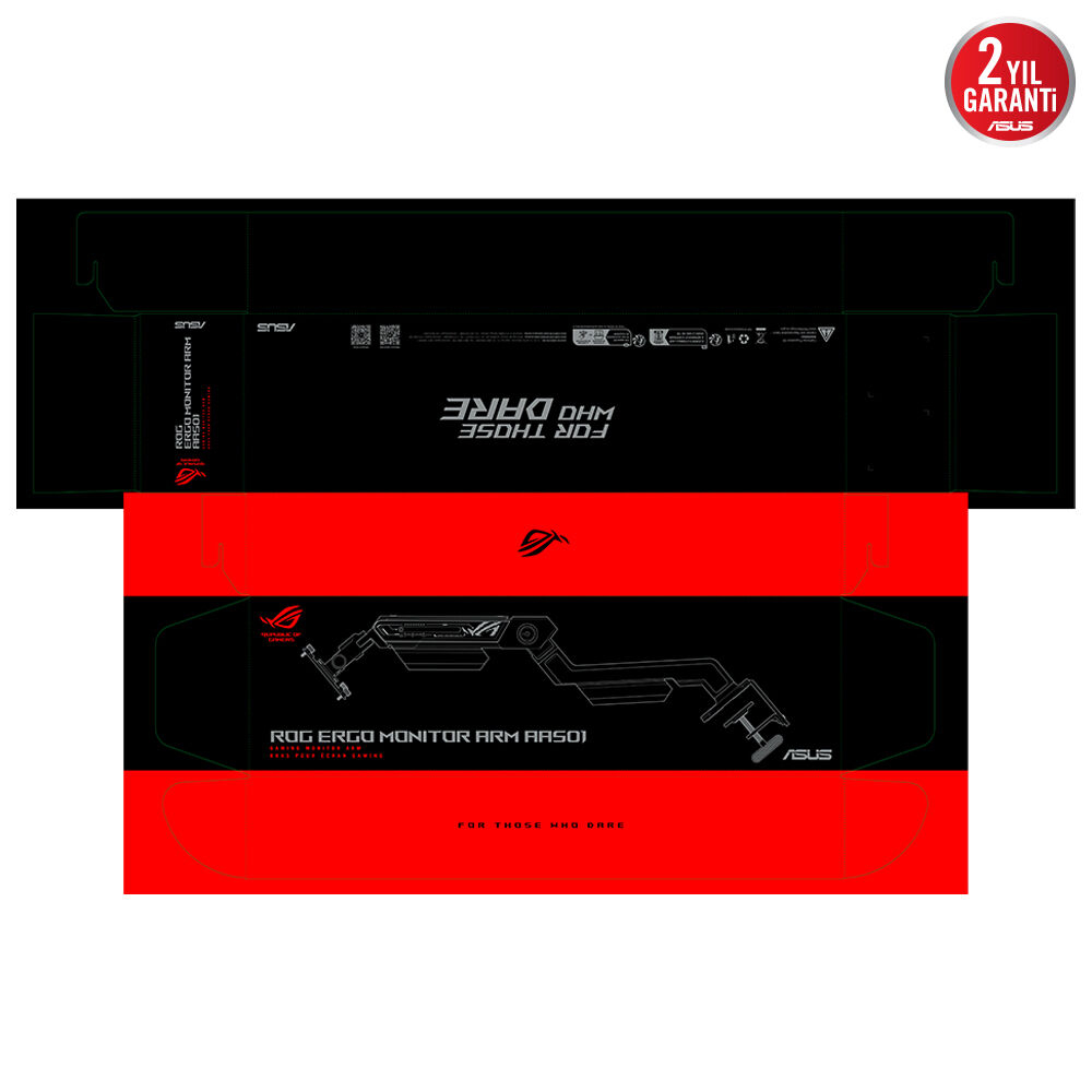 ASUS ROG Ergo Monitor Kolu AAS01 Geniş Ekran Uyumlu Ergonomik Monitör Kolu