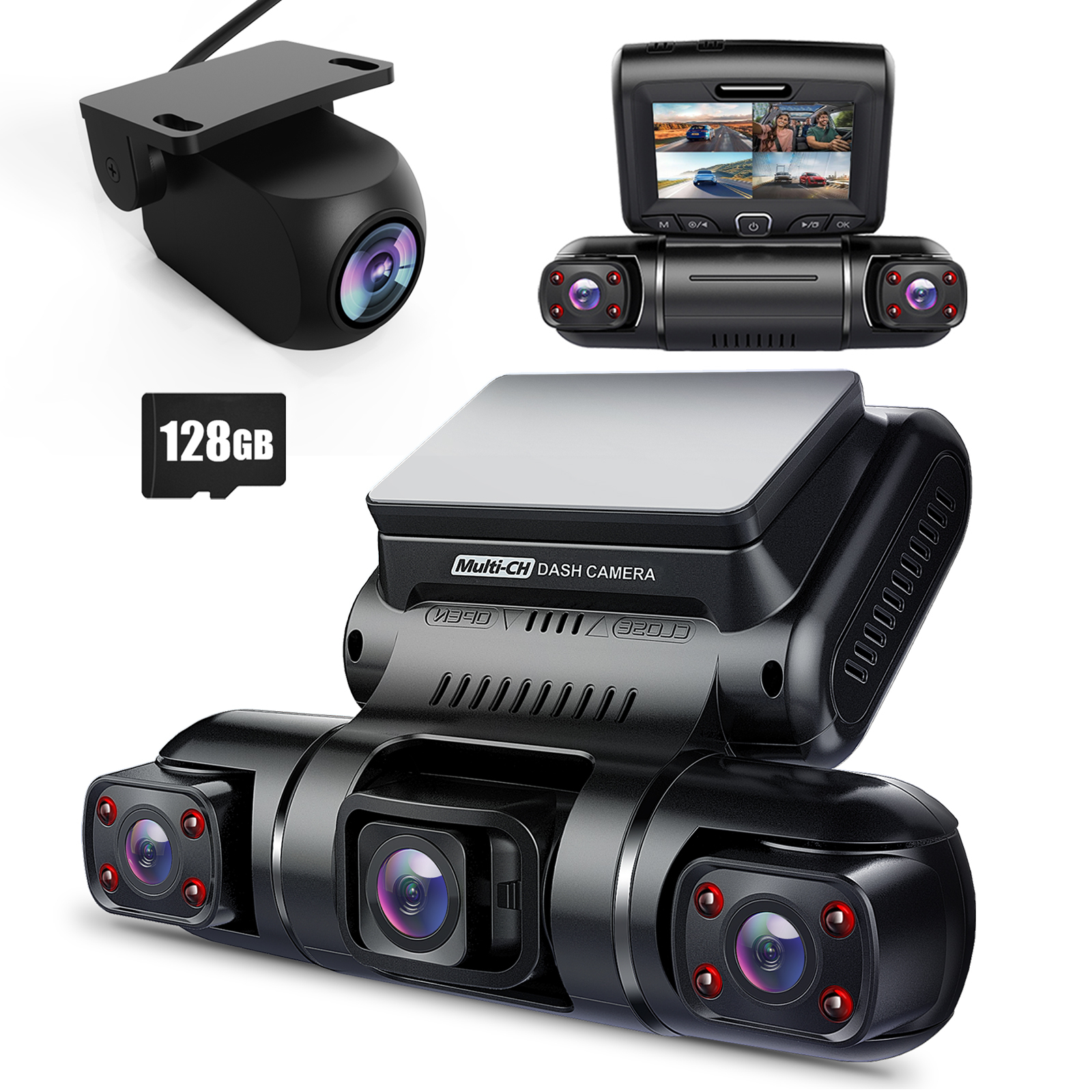 Pruveeo D90-4CH FHD Wi-Fi GPS + 128GB SD Kart