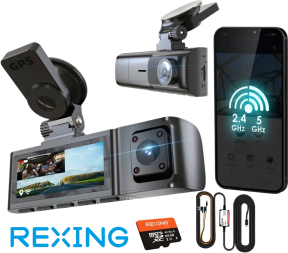 Rexing R316 4K GPS Wi-Fi Araç Kamerası + 64GB SD Kart ve ACC Bağlantı Kiti