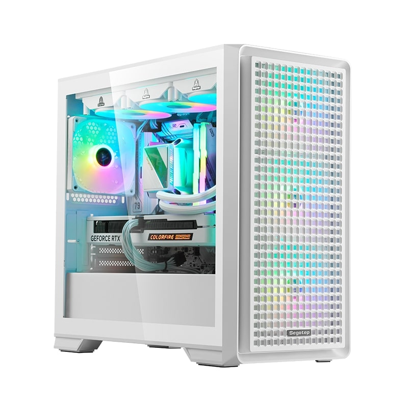 Segotep Radiant Beyaz 750W 80+ Bronze PCIE 5.0 Midi Tower Gaming (Oyuncu) Kasa