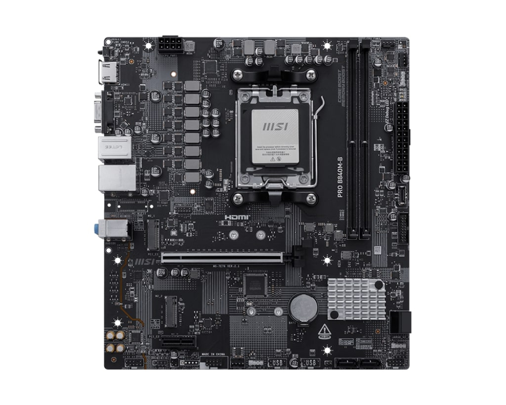 MSI PRO B840M-B DDR5 AMD B840 AM5 Soket DDR5 7200+(OC)MHz mATX Oyuncu (Gaming) Anakart