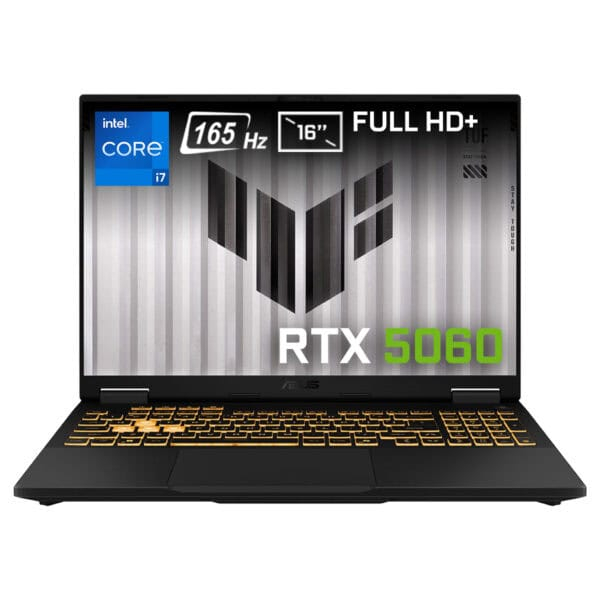 ASUS TUF Gaming F16 FX608JMR-RV024-Gaming Intel Core i7-14650HX 16GB DDR5 1TB SSD RTX5060 8GB 16″ WUXGA 165Hz IPS FreeDos Gaming Laptop