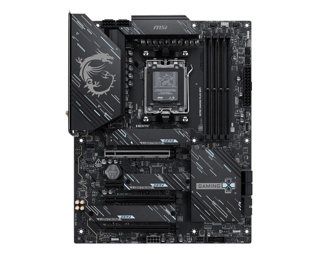 MSI GAMING PLUS X870E WIFI DDR5 AMD X870E AM5 Soket DDR5 8200+(OC)MHz ATX Oyuncu (Gaming) Anakart