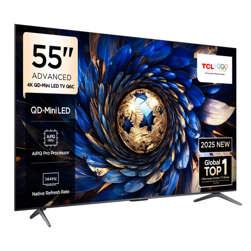 TCL 55Q6C 55″ 140 Ekran 4K Ultra HD Uydu Alıcılı 144Hz Google QD-MiniLED TV