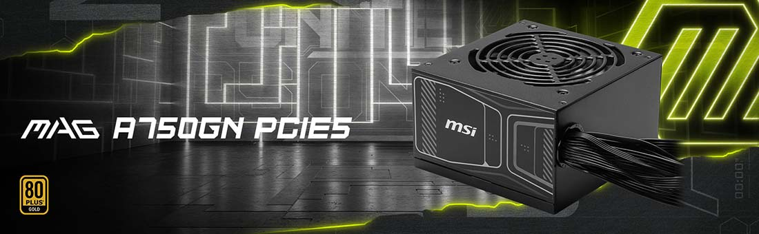 MSI MAG A750GN PCIE5 750W 80+ Gold Power Supply