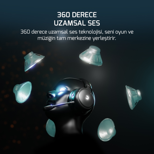GamePower Aero Ultra Siyah Triple Mode (Kablosuz/Bluetooth/2.4G) Gaming (Oyuncu) Kulaklık