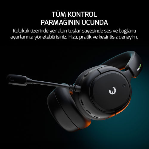 GamePower Aero Ultra Siyah Triple Mode (Kablosuz/Bluetooth/2.4G) Gaming (Oyuncu) Kulaklık