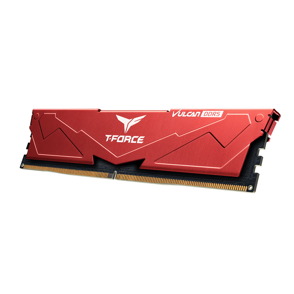 Team T-Force Vulcan Red 16GB (1x16GB) 6000Mhz DDR5 CL38 Gaming Ram (FLRD516G6000HC38J01)