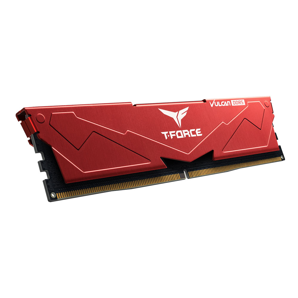 Team T-Force Vulcan Red 16GB (1x16GB) 6000Mhz DDR5 CL38 Gaming Ram (FLRD516G6000HC38J01)