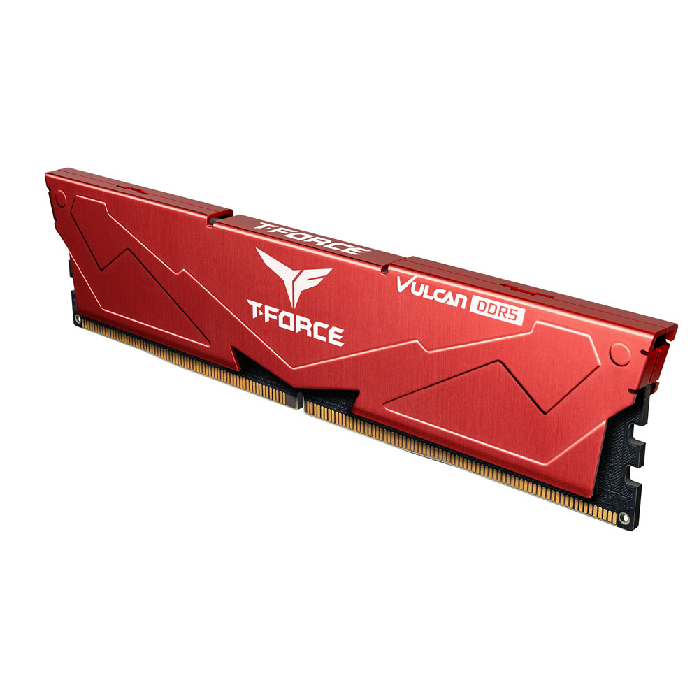Team T-Force Vulcan Red 16GB (1x16GB) 6000Mhz DDR5 CL38 Gaming Ram (FLRD516G6000HC38J01)